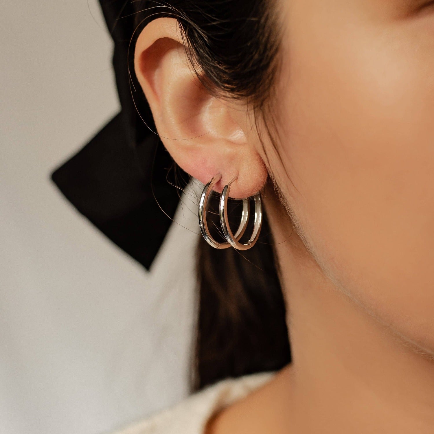 Pendientes Mid Aro Grueso en Plata de Ley 925